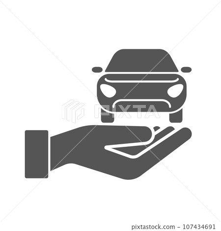 Hands with car vector icon. Car Insurance Concept for Poster, Web Site, Advertising with Auto, Policy, Key, Jerrycan and Manometer Icons. vector illustration Hands with car vector icon. Car Insurance Concept for Poster, Web Site, Advertising with Auto, Policy, Key, Jerrycan and Manometer Icons. vector illustration 107434691