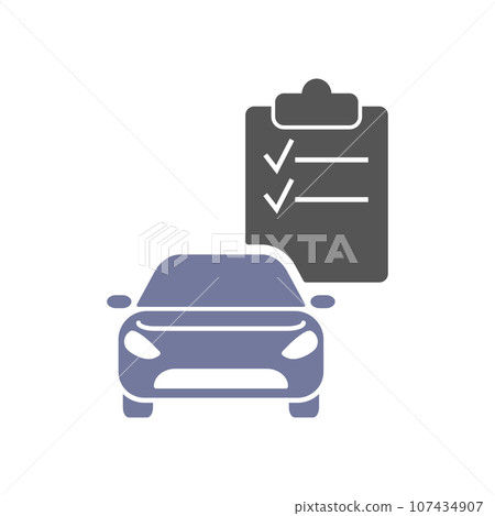 Car Diagnostics Icon Vector. Checklist and car 107434907