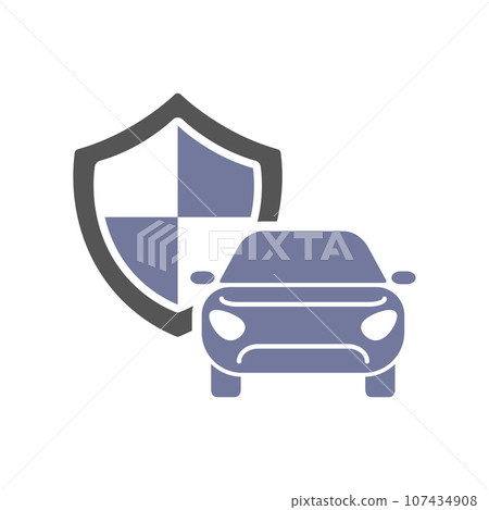 Car guard shield sign, collision insurance, logo emblem protection, driver flat security system badge 107434908