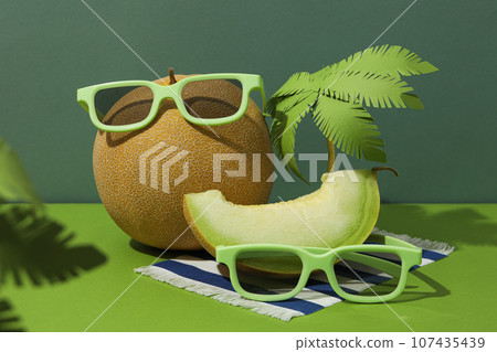 Juicy and tasty summer time fruit concept - melon 107435439