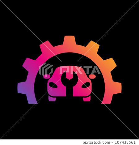 Car repair logo template. Car repairing vector design. Automobile and gear logotype. EPS 10 107435561
