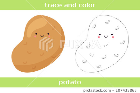 Educational worksheet Trace and color. Educational worksheet Trace and color. 107435865