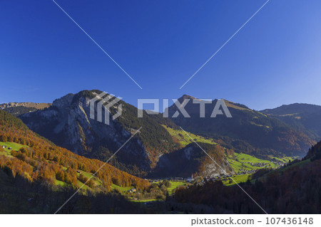 Typical landscape near Damuls, Bregenzer Wald, Bregenz district, Vorarlberg, Austria 107436148
