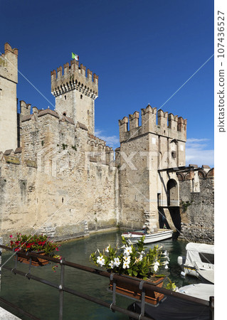 Sirmione castle, Lake Garda, Lombardy region, Italy 107436527