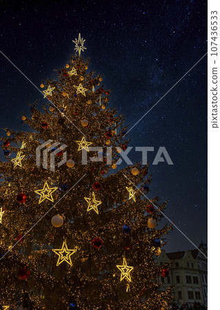 Christmas tree at Old Town Square, Prague, Czech Republic Christmas tree at Old Town Square, Prague, Czech Republic 107436533