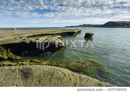 Coastal landscape with cliffs in Peninsula Valdes, World Heritage Site, Patagonia Argentina Coastal landscape with cliffs in Peninsula Valdes, World Heritage Site, Patagonia Argentina 107438042