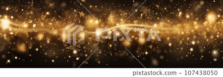Golden Bokeh Lights on Black Background for...-插圖素材 [107438050] - PIXTA圖庫