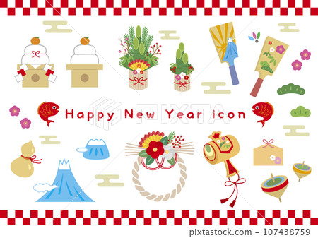New Year lucky day icon set 107438759