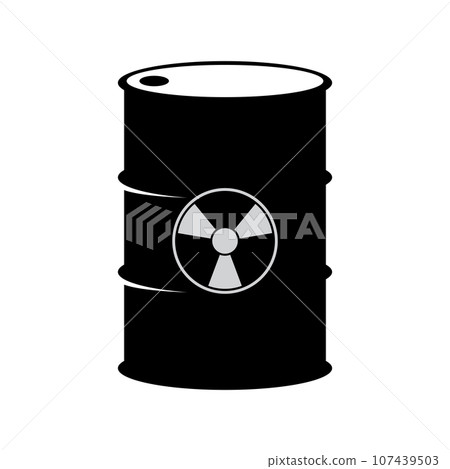 nuclear waste drum icon, radioactive waste 107439503