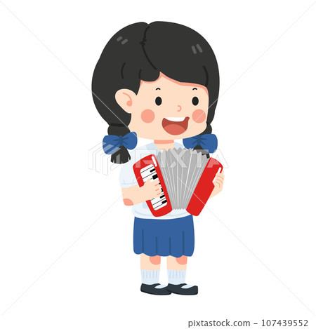 kid girl Student with accordion kid girl Student with accordion 107439552