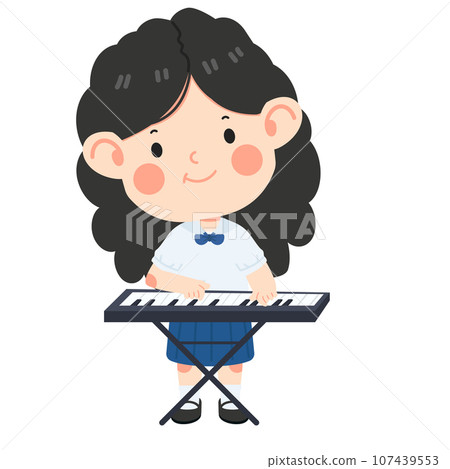 Kid girl student play piano Kid girl student play piano 107439553
