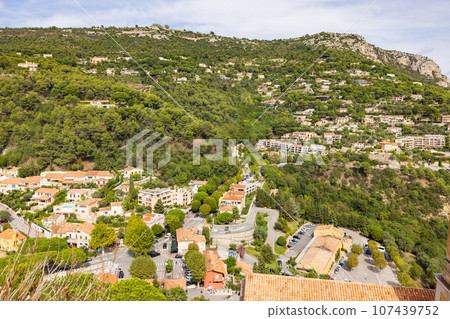 View of Eze village, Eagle's nest village, southern France View of Eze village, Eagle's nest village, southern France 107439752