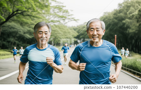 Senior AI image jogging Senior AI image jogging 107440200