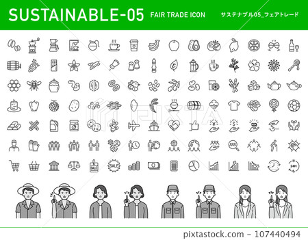 Sustainable 05_Fairtrade icon set Sustainable 05_Fairtrade icon set 107440494
