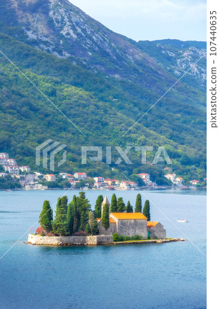 St. George Island, Perast, Montenegro aerial view 107440635