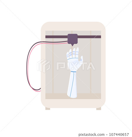 A synthetic organ. hand.. 3D printer, bioprinting, prosthetics. Medical printing. 107440657