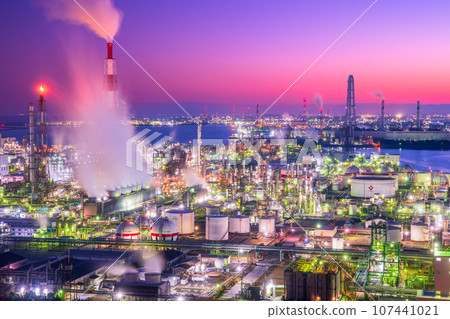 Mie Prefecture Yokkaichi City Port Building Umiterasu factory night view 107441021