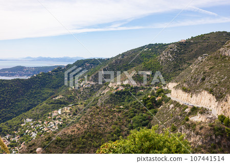 View from the village of Eze, Eagle's Nest village, southern France 107441514