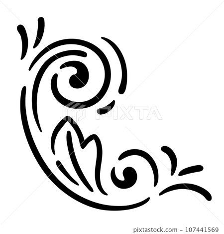 Vintage swirling element. Retro curling vignette. Vintage swirling element. Retro curling vignette. 107441569