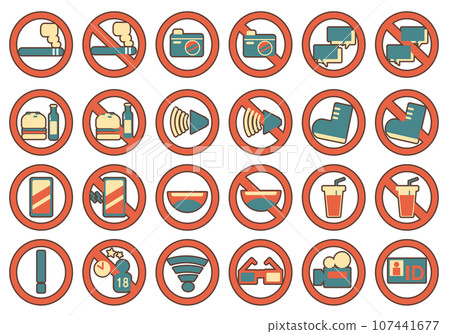 Manners, prohibition mark icon illustration set 107441677