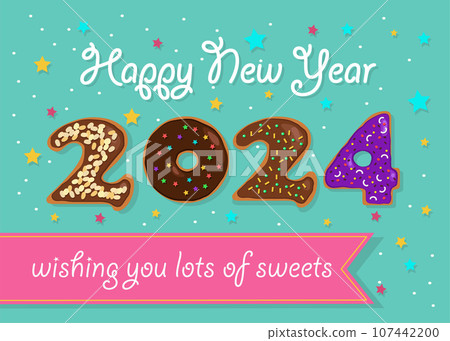 Happy New Year 2024 Donuts Happy New Year 2024 Donuts 107442200