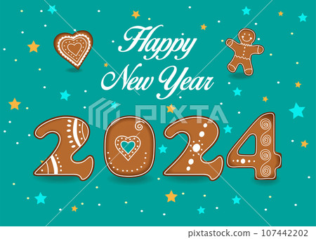 Happy New Year 2024 Ginger Cookies Happy New Year 2024 Ginger Cookies 107442202