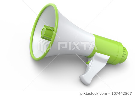 Megaphone for advertisement or hiring isolated on white background. Megaphone for advertisement or hiring isolated on white background. 107442867