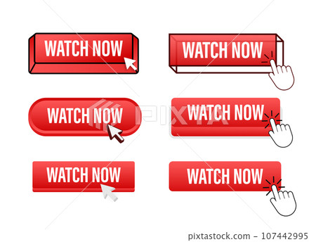 Play Now Button - Click on the Red Button Stock Vector