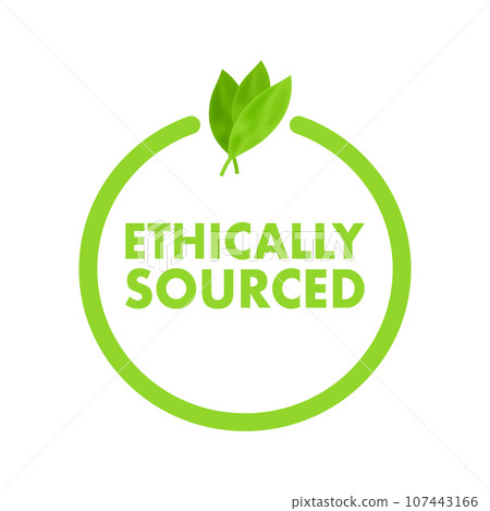 Ethically sourced. Natural and organic products. Vector stock illustration 107443166