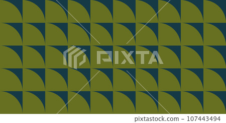 Green colors geometric seamless pattern with curved triangles, vector Green colors geometric seamless pattern with curved triangles, vector 107443494