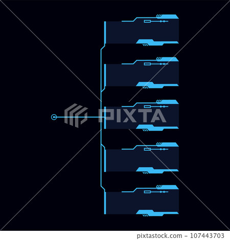 Futuristic root directory frame or list of files vector illustration isolated. Futuristic root directory frame or list of files vector illustration isolated. 107443703