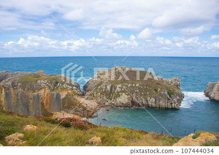 Landscape of costa quebrada in Cantabria 107444034