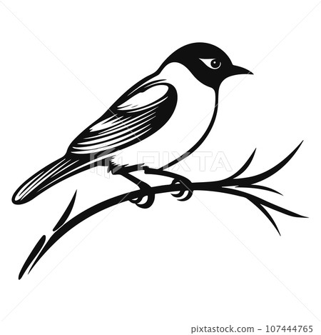 Bird on a branch. 107444765