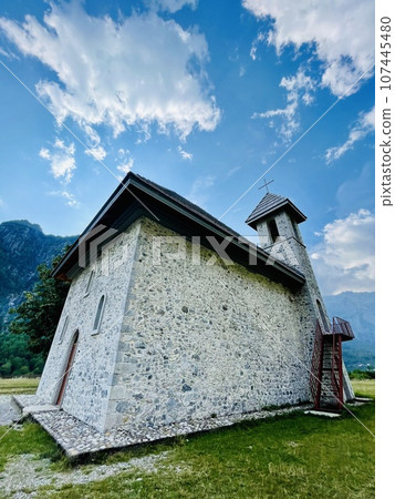 Christian Church in the village of Theth in Theth National Park, Albania. 107445480