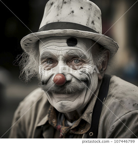 lifestyle photo humor an elderly old clown man lifestyle photo humor an elderly old clown man 107446799