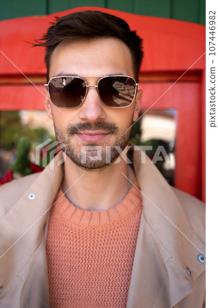 Fashionable man in sunglasses  107446982