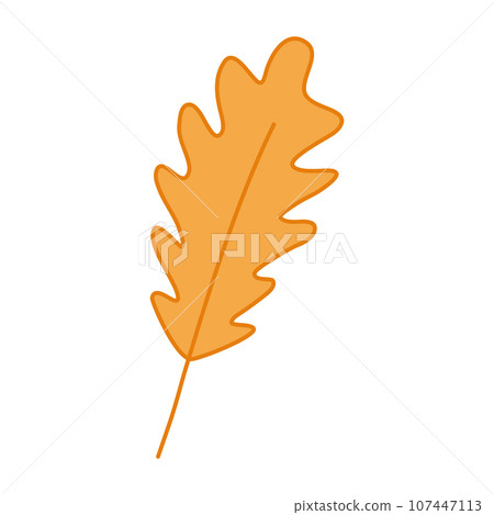 Oak leaf icon, autumn design element, doodle style vector 107447113