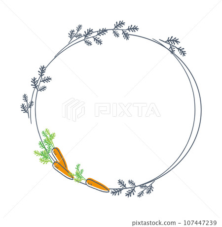 Circular frame of carrots with leaves Illustration material 107447239