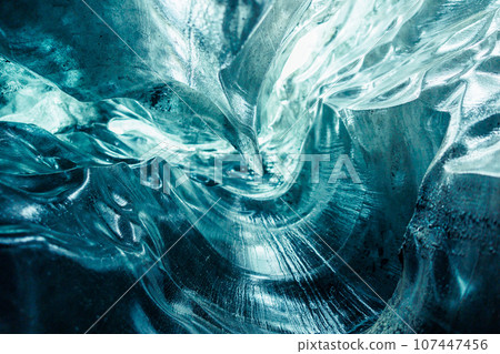 Polar crevasse in vatnajokull ice blocks, icelandic landscape inside massive caves with icy cracked rocks and mass covered in frost. Glacier hiking in iceland scenery, global warming. Polar crevasse in vatnajokull ice blocks, icelandic landscape inside massive caves with icy cracked rocks and mass covered in frost. Glacier hiking in iceland scenery, global warming. 107447456