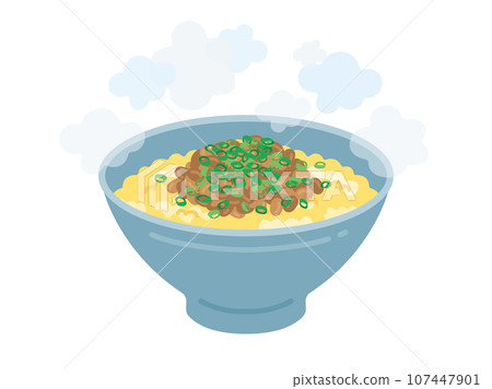 碗裡納豆蛋飯的插圖 碗裡納豆蛋飯的插圖 107447901