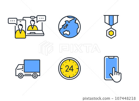 Business simple vector line drawing icon illustration set material Business simple vector line drawing icon illustration set material 107448218