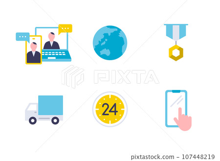 Business simple vector filled icon illustration set material 107448219