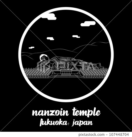 Circle Icon line Nanzoin Temple. vector illustration Circle Icon line Nanzoin Temple. vector illustration 107448704