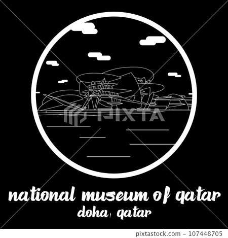 Circle Icon line National Museum of Qatar. vector illustration Circle Icon line National Museum of Qatar. vector illustration 107448705