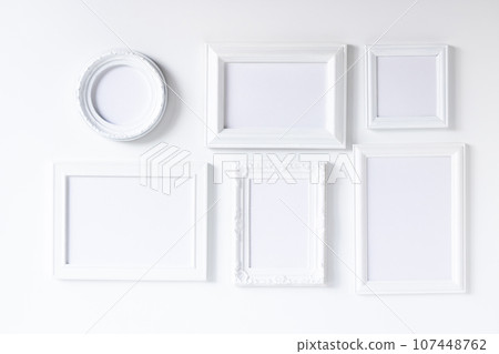 Background material/white border, blank photo frame multiple layouts 107448762