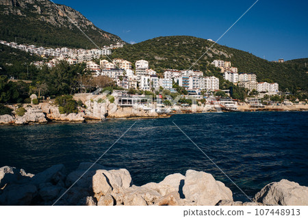 The harbour at Kas or Kash on the Mediterranean coast of Turkey - may 2023 The harbour at Kas or Kash on the Mediterranean coast of Turkey - may 2023 107448913