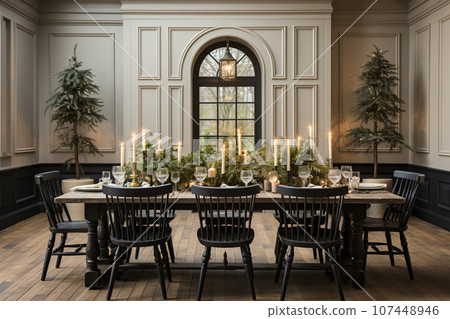 [AI 生成圖像] 聖誕節裝飾的豪華房間 107448946