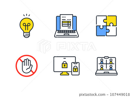 商業簡單向量線圖圖示插畫集素材 107449018