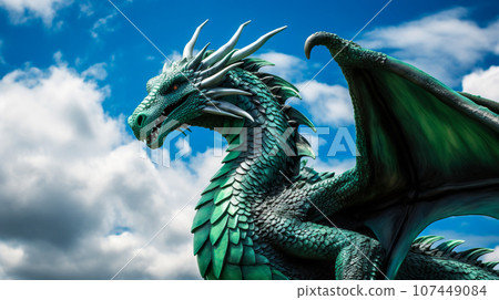 Green scary dragon "AI generated image" Green scary dragon "AI generated image" 107449084