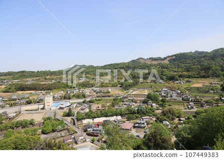 A view of Obata seen from the observation deck on the mountain path leading to the Tomioka Silk Mill's foundation stone mining site. A view of Obata seen from the observation deck on the mountain path leading to the Tomioka Silk Mill's foundation stone mining site. 107449383